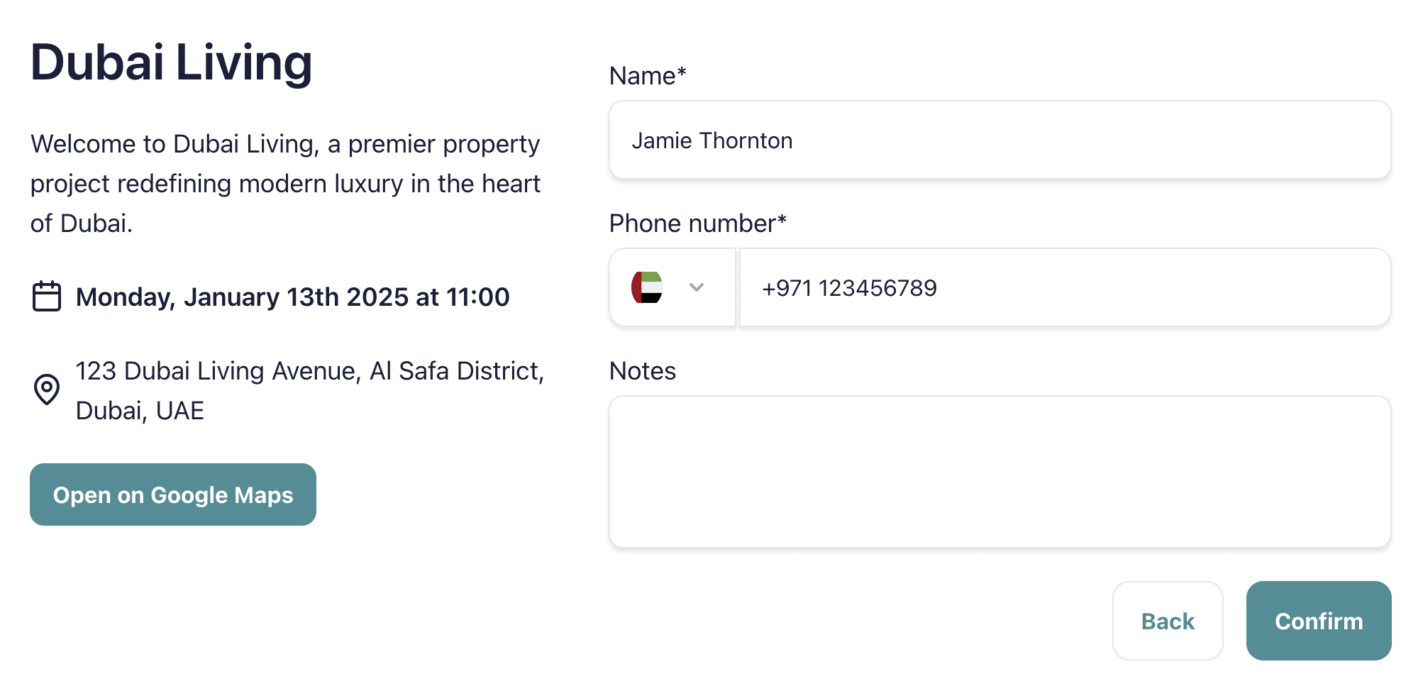 Kallnext booking page